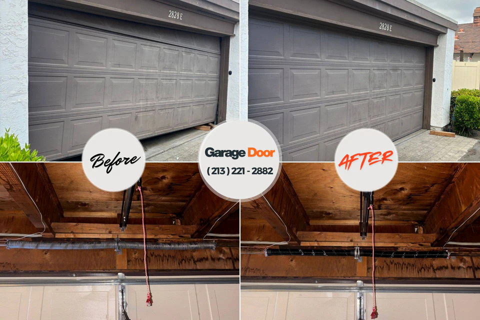 Before and after: garage door repair Carbondale, PA